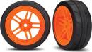Tires/Wheels Glued 1.9 Front (2) Split-Spoke Orange