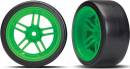 Tires/Wheels Glued 1.9 Rear (2) Split-Spoke Drift Green