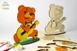 Teddy Bear 3D-Puzzle Coloring Model - 8 pieces